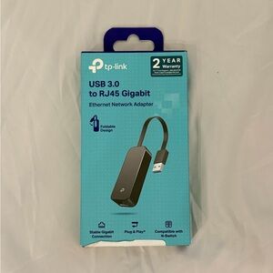 TP-Link USB 3.0 to RJ45 Gigabit Ethernet Adapter - Black